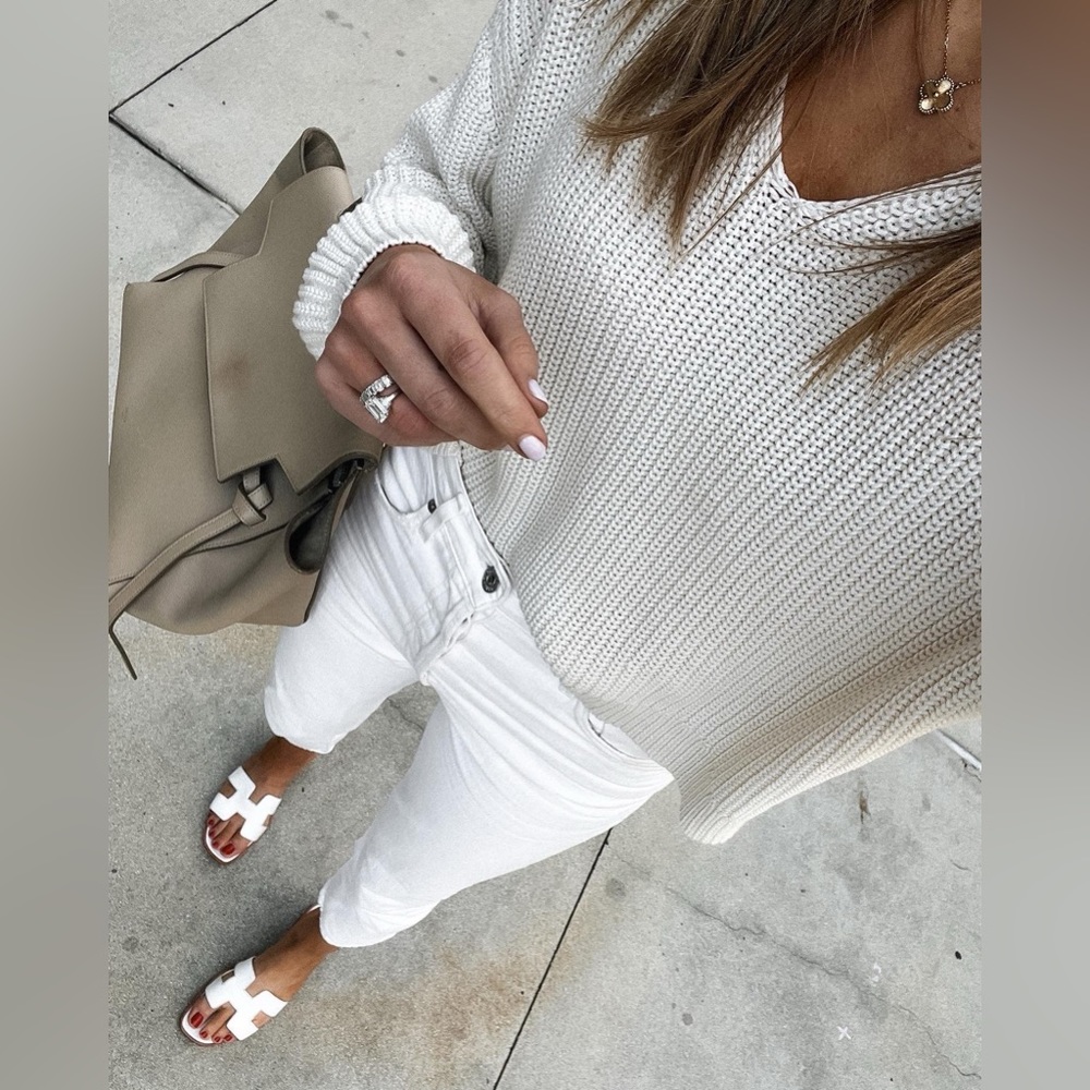 Jenni Kayne Cropped Cotton Cabin Sweater